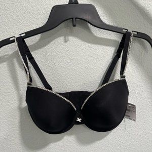 Frederick's of Hollywood Black Bra Sequined NWT